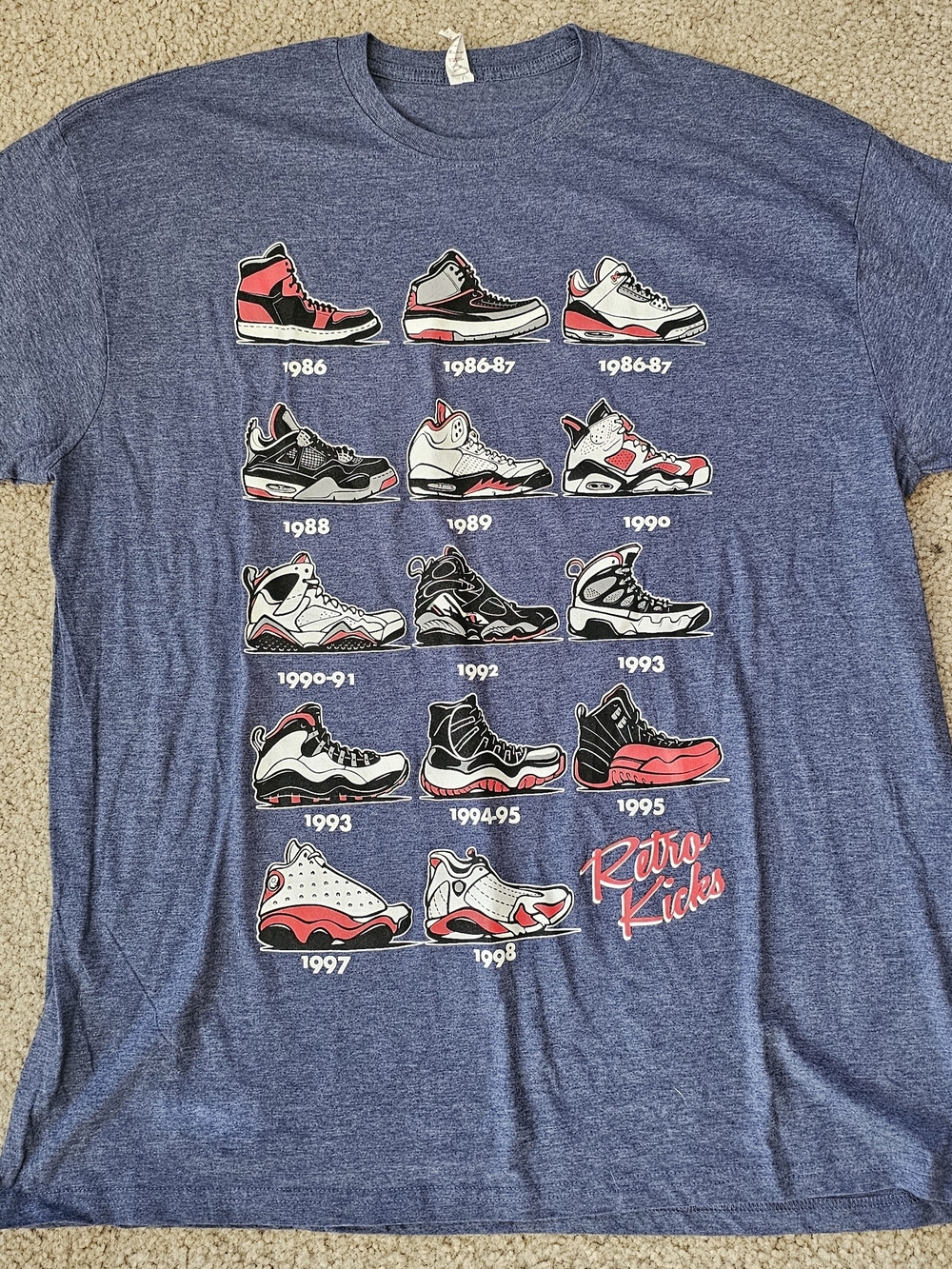 Retro Kicks Graphic T-Shirt - Blue - Picture 2 of 4